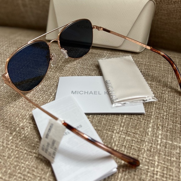 NWT Michael Kors Aviator Sunglasses Rose Gold & tortoise - Picture 6 of 12